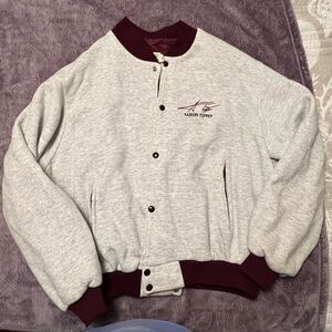 Aaron Tippin Gray and Maroon Bomber Jacket
